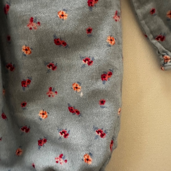 Janie and Jack 12-18 Months Baby Girl Blue Floral Long Sleeve Romper - Picture 3 of 6